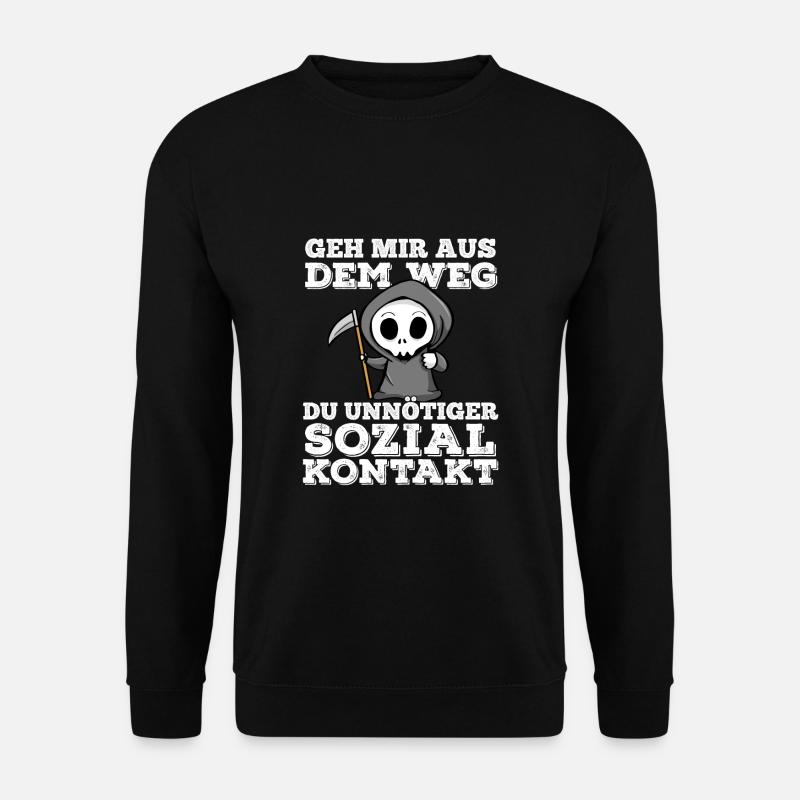 Sensenmann Sozialer Kontakt Abstand Spruch Humor - Unisex Pullover - Schwarz