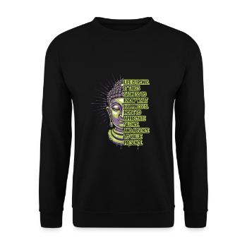 Méditation Citation bouddhisme Bouddha inspirant - Sweat-shirt Unisexe - noir - Devant - Alina (178cm) & Michal (187cm)
