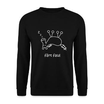färt faul, faules Pferd, Pferd mit Rädern schläft - Unisex Pullover - Schwarz - Vorne - Alina (178cm) & Michal (187cm)