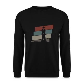 vintage retro lighthouse Northern Germany - Unisex Sweatshirt - black - Front - Alina (178cm) & Michal (187cm)