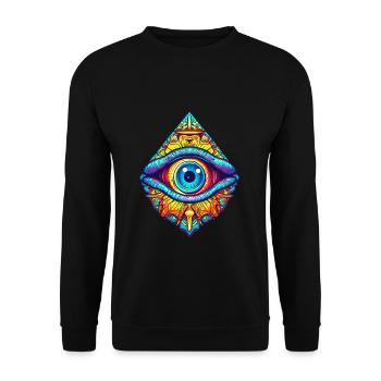 Protection oculaire omnisciente symbole mysticisme occulte - Sweat-shirt Unisexe - noir - Devant - Alina (178cm) & Michal (187cm)