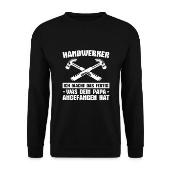 Handwerk Werkzeug Meister Handwerker - Unisex Pullover - Schwarz - Vorne - Alina (178cm) & Michal (187cm)