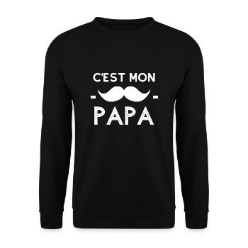 Monsieur-papa - Sweat-shirt Unisexe - noir - Devant - Alina (178cm) & Michal (187cm)