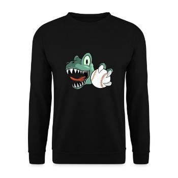 T-Rex Dinosaur Baseball - Sweat-shirt Unisexe - noir - Devant - Alina (178cm) & Michal (187cm)