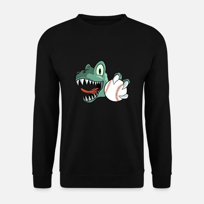 T-Rex Dinosaur Baseball - Unisex Sweatshirt - black