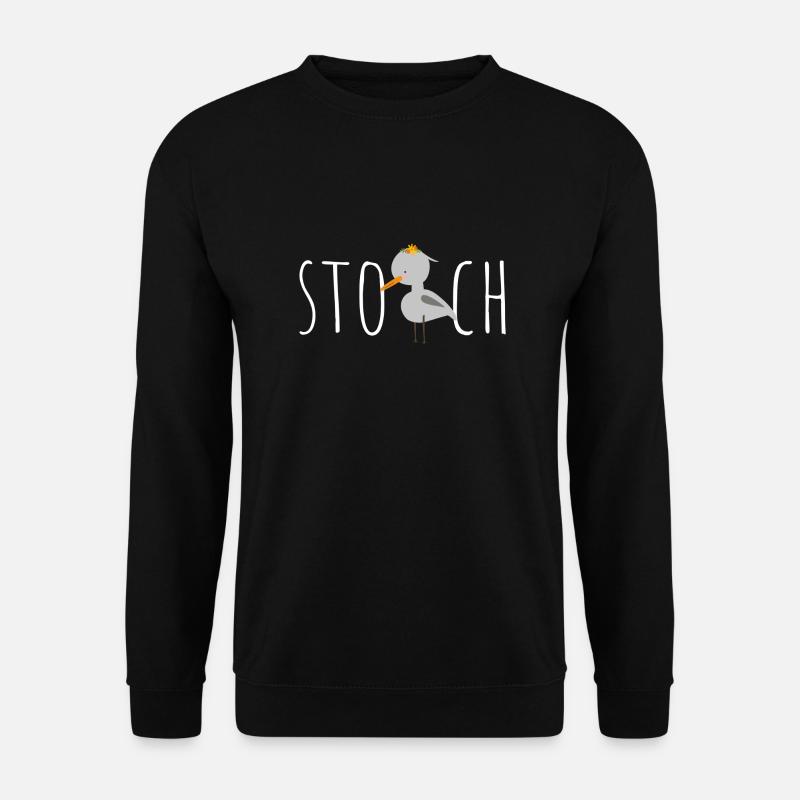 Storch Kinder Geschenk Geburtstag Pyjama Schlafen - Unisex Pullover - Schwarz