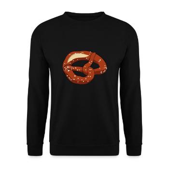 Brezel Laugenbretzel - Unisex Pullover - Schwarz - Vorne - Alina (178cm) & Michal (187cm)