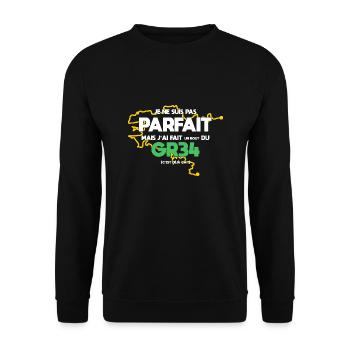 GR34 Grande Randonnée Bretagne trekking marche - Sweat-shirt Unisexe - noir - Devant - Alina (178cm) & Michal (187cm)