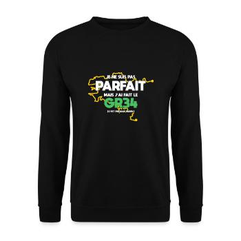 GR34 Grande Randonnée Bretagne trekking marche - Sweat-shirt Unisexe - noir - Devant - Alina (178cm) & Michal (187cm)