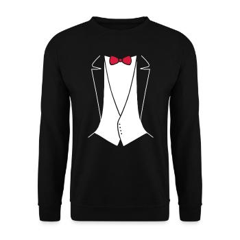 TUXEDO - ANZUG SHIRT - Unisex Pullover - Schwarz - Vorne - Alina (178cm) & Michal (187cm)