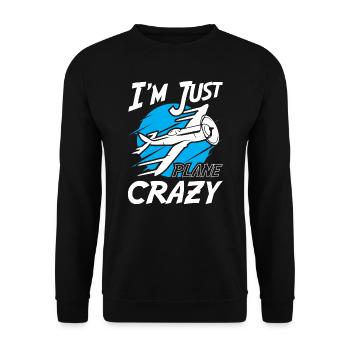 Im Just Plane Crazy - Unisex Pullover - Schwarz - Vorne - Alina (178cm) & Michal (187cm)