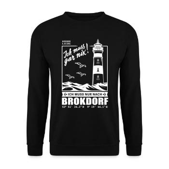 Brokdorf Nordsee Elbufer Strand Camping Leuchtturm - Unisex Pullover - Schwarz - Vorne - Alina (178cm) & Michal (187cm)