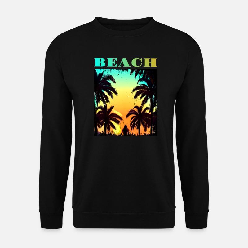 Plage de Palm Sunset - Sweat-shirt Unisexe - noir