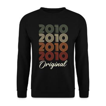 2010 Original Vintage Birthday Gift 2010 - Unisex Sweatshirt - black - Front - Alina (178cm) & Michal (187cm)