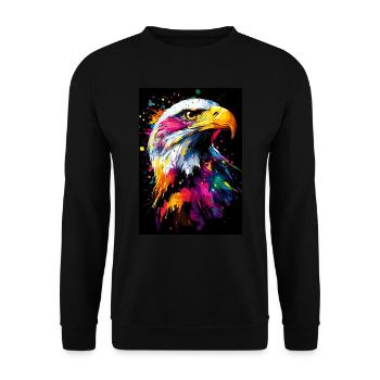 Eagle Bird Pop Art Colorful - Unisex Sweatshirt - black - Front - Alina (178cm) & Michal (187cm)