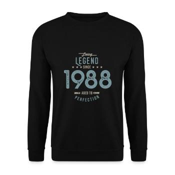 Legende seit 1988 33 Jahre Jubiläumsgeschenk - Unisex Pullover - Schwarz - Vorne - Alina (178cm) & Michal (187cm)