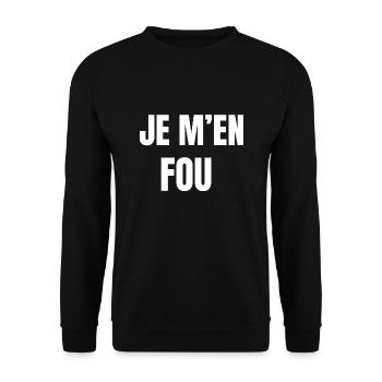 Je m'en fou - Sweat-shirt Unisexe - noir - Devant - Alina (178cm) & Michal (187cm)