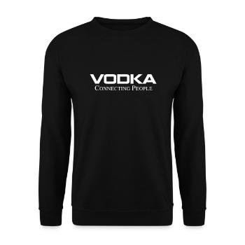 Vodka - Connecting People. Parodie Shirt (Hell) - Unisex Pullover - Schwarz - Vorne - Alina (178cm) & Michal (187cm)