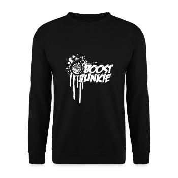 Boost Junkie Turbo boost pressure - Unisex Sweatshirt - black - Front - Alina (178cm) & Michal (187cm)