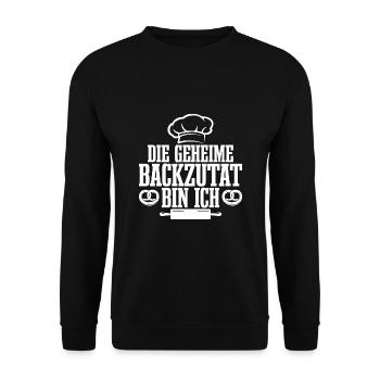 Bäcker Hobbybäcker Backen Teig Geschenk - Unisex Pullover - Schwarz - Vorne - Alina (178cm) & Michal (187cm)