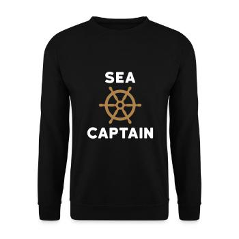Sea Captain (steering wheel) - Unisex Sweatshirt - black - Front - Alina (178cm) & Michal (187cm)