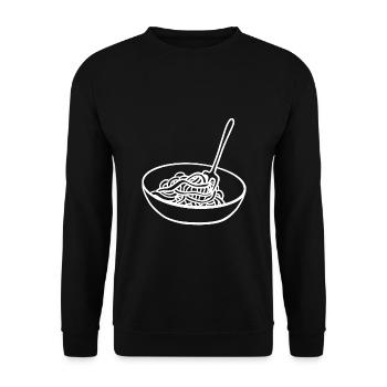 Spaghetti schüssel nudeln gabel spaghettiesser - Unisex Pullover - Schwarz - Vorne - Alina (178cm) & Michal (187cm)