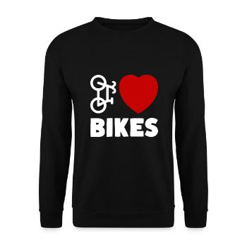 I love bikes cyclists love heart bike - Unisex Sweatshirt - black - Front - Alina (178cm) & Michal (187cm)