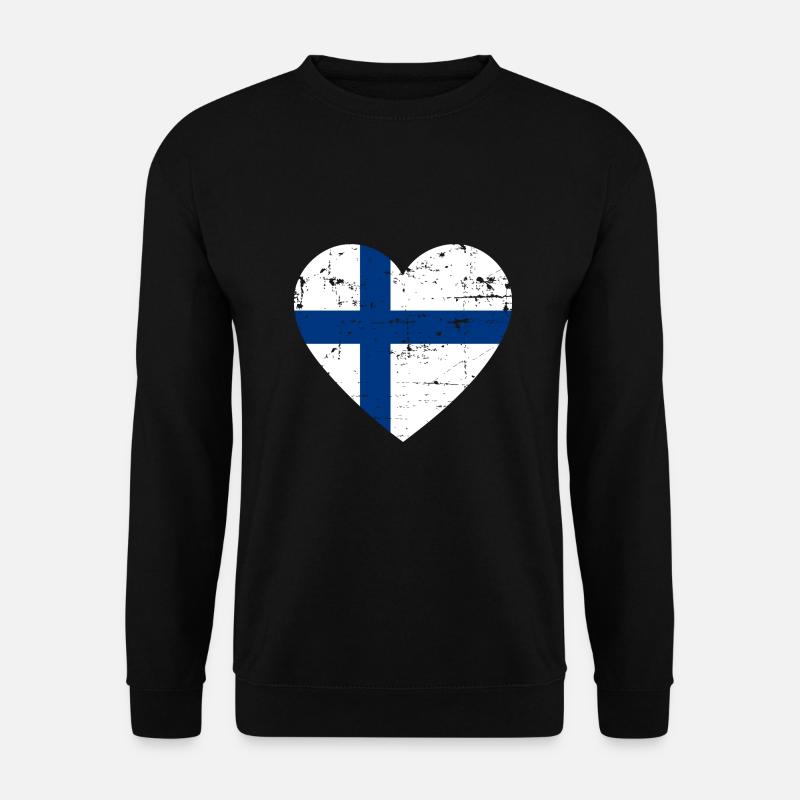Finland Heart Flag - Unisex Sweatshirt - black