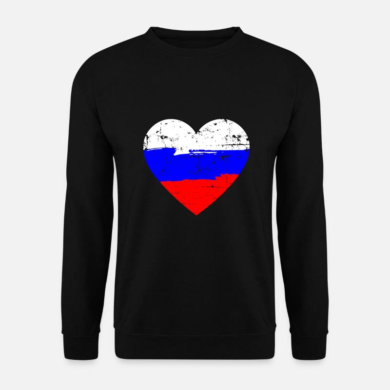 Russia Heart Flag - Unisex Sweatshirt - black