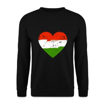 Drapeau du cœur de Hongrie - Sweat-shirt Unisexe - noir - Devant - Alina (178cm) & Michal (187cm)