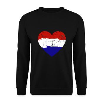 Drapeau du cœur des Pays-Bas - Sweat-shirt Unisexe - noir - Devant - Alina (178cm) & Michal (187cm)