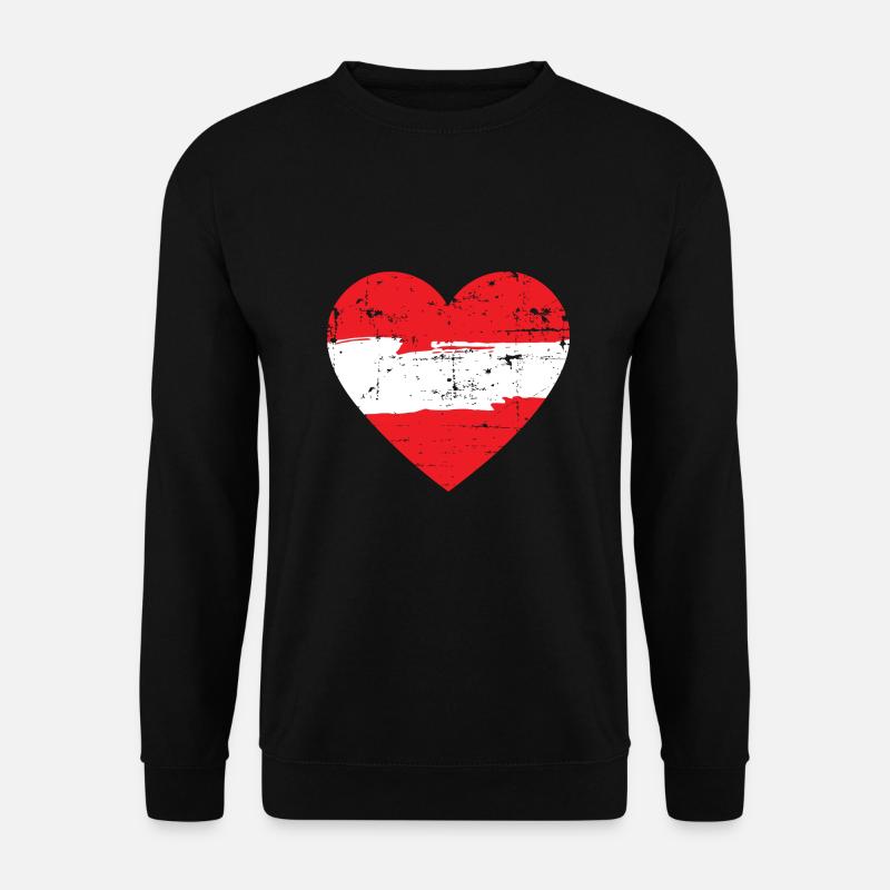 Austria Heart Flag - Unisex Sweatshirt - black