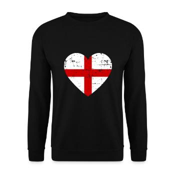 Drapeau du cœur de l’Angleterre - Sweat-shirt Unisexe - noir - Devant - Alina (178cm) & Michal (187cm)