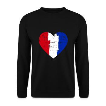 Drapeau du Cœur de la France - Sweat-shirt Unisexe - noir - Devant - Alina (178cm) & Michal (187cm)