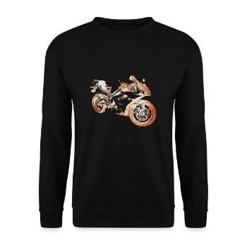 Motorcycle silhouette fire - Unisex Sweatshirt - black - Front - Alina (178cm) & Michal (187cm)