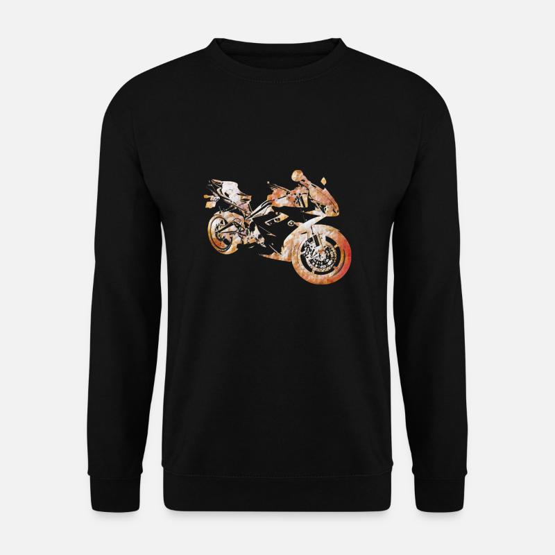 Motorrad Silhouette Feuer - Unisex Pullover - Schwarz