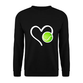 Tennis Heart Tennis Ball - Unisex Sweatshirt - black - Front - Alina (178cm) & Michal (187cm)