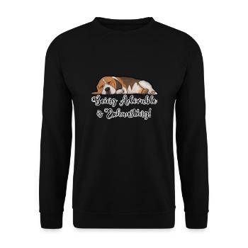 Beagle-Hund, der entzückend ist, ist anstrengend - Unisex Pullover - Schwarz - Vorne - Alina (178cm) & Michal (187cm)