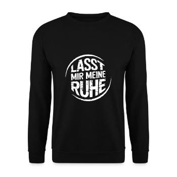 Lasst mir meine Ruhe - einfach in Ruhe lassen - Unisex Pullover - Schwarz - Vorne - Alina (178cm) & Michal (187cm)