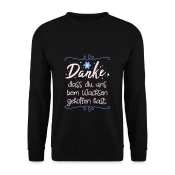 Thank you for helping us grow - Unisex Sweatshirt - black - Front - Alina (178cm) & Michal (187cm)