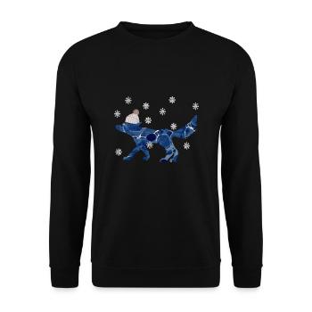 fox with cap e 12 - Unisex Sweatshirt - black - Front - Alina (178cm) & Michal (187cm)