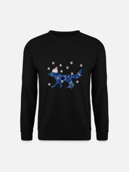 fox with cap e 12 - Unisex Sweatshirt - black