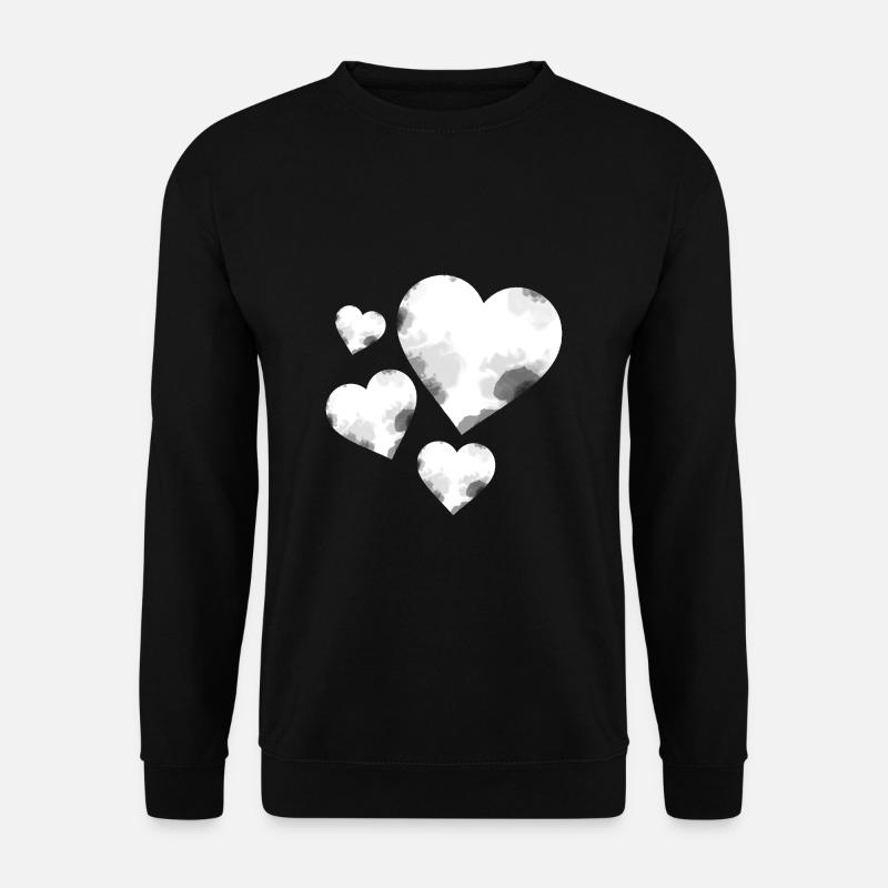 Beautiful white hearts - Unisex Sweatshirt - black