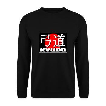Kyudo - Japanisches Bogenschießen - Unisex Pullover - Schwarz - Vorne - Alina (178cm) & Michal (187cm)