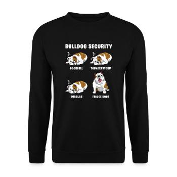 Bulldogge Sicherheit - Unisex Pullover - Schwarz - Vorne - Alina (178cm) & Michal (187cm)
