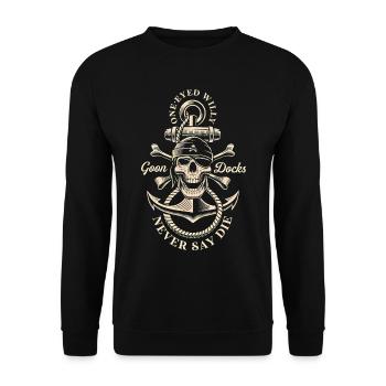 23F 0171 bk - Unisex Pullover - Schwarz - Vorne - Alina (178cm) & Michal (187cm)