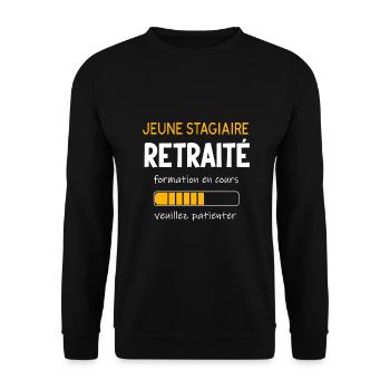 Jeune stagiaire retraité formation en cour - Sweat-shirt Unisexe - noir - Devant - Alina (178cm) & Michal (187cm)