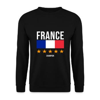 France champion - Sweat-shirt Unisexe - noir - Devant - Alina (178cm) & Michal (187cm)