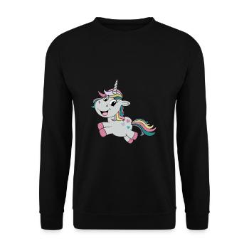 Unicorn - Unisex Sweatshirt - black - Front - Alina (178cm) & Michal (187cm)