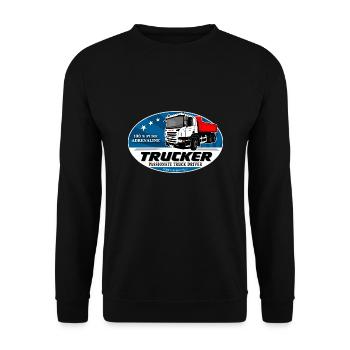 Kipplaster - LKW - Truck - Laster - Unisex Pullover - Schwarz - Vorne - Alina (178cm) & Michal (187cm)